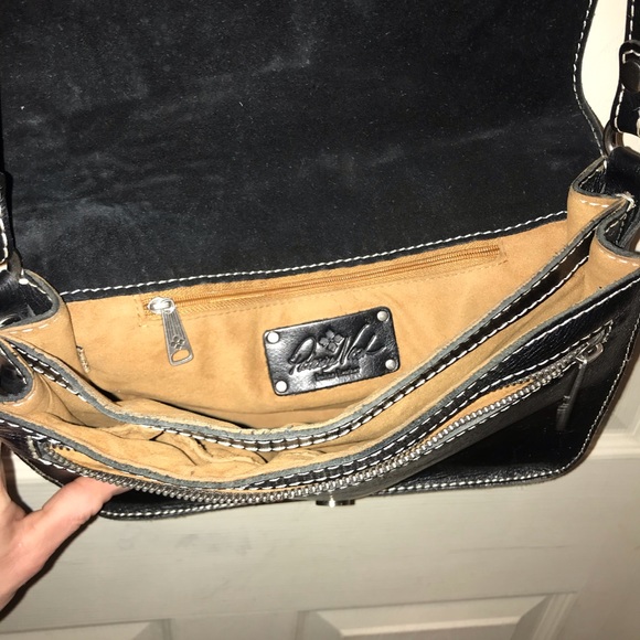 Patricia Nash Black Leather Embossed Flower Purse - Picture 3 of 5